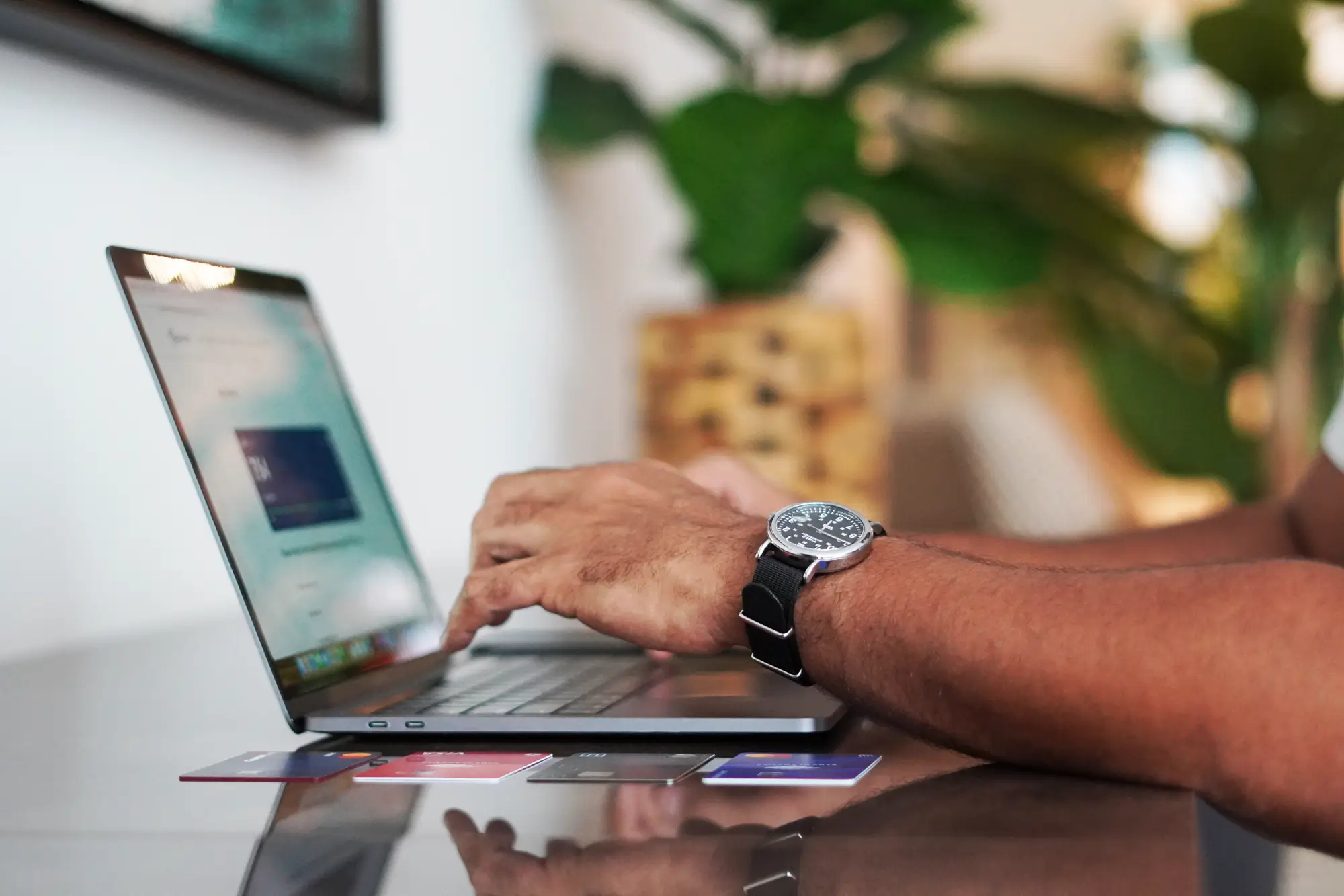 Entrepreneur organizing business records and documentation